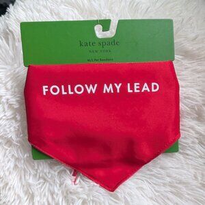 Kate Spade Colorblock Pet Bandana Reversible Woof / Follow My Lead, Sz M/L